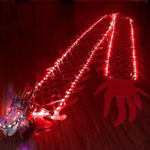 Miniatura 9 de 26.2 ft (26.2 pies) cuadrado de ejercicio de danza de dragón Poi con cabeza de dragón 3D y cuerda oscilante, conjunto de accesorios de dragón chino