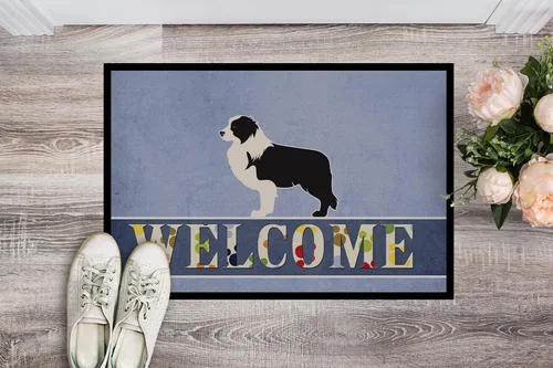 Miniatura 2 de Caroline's Treasures BB5527JMAT - Tapete de bienvenida negro Border Collie de 24 x 36 pulgadas, tapete para puerta delantera, para interiores