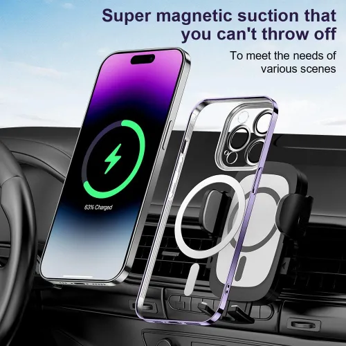 Miniatura 3 de LEMAXELERS Funda magnética para Samsung Galaxy Note 20 Ultra compatible con carga inalámbrica MagSafe [no amarillenta] delgada y suave TPU Púrpura