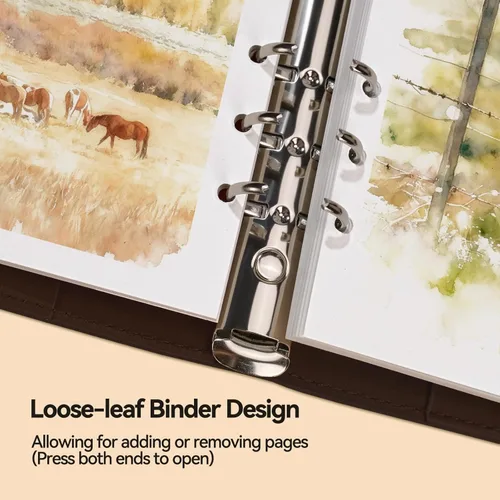 Miniatura 4 de Lightwish Cuaderno de bocetos de acuarela, diario de acuarela 100% algodón sin ácidos, 140 libras, papel de acuarela de prensa en frío para Hebilla
