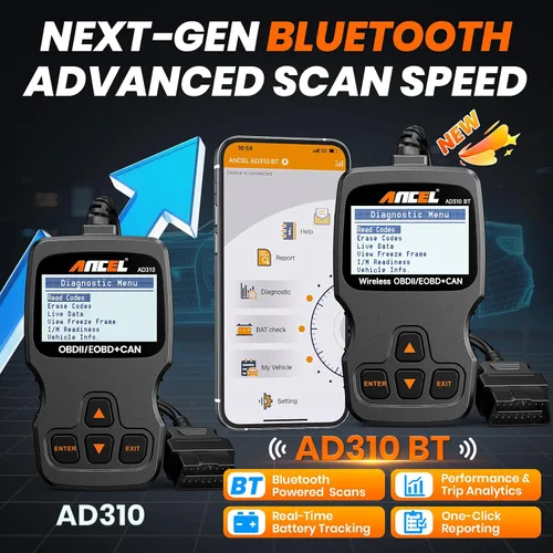 Miniatura 2 de ANCEL AD310BT Escáner OBD2 Bluetooth (Actualizado) - Lector de códigos del motor, escáner automotriz con aplicación premium para iOS y Android