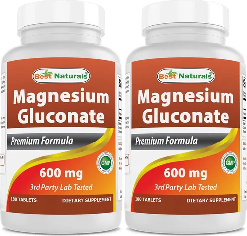 Miniatura 9 de Best Naturals Gluconato de magnesio (35 mg de magnesio elemental de 600 mg de gluconato de magnesio) 180 comprimidos
