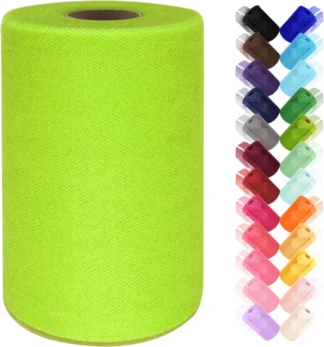 Rollo de tela de tul de 6 pulgadas por 100 yardas (300 pies) cinta de tul malla transparente para bricolaje, falda tutú, envoltura de regalos, boda,