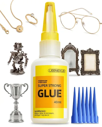 Miniatura 10 de Super Pegamento en Gel con Control de Precisión, 5ML【Doble Interbloqueo Molecular】 Pegamento Super Fuerte de CA Transparente para Plástico