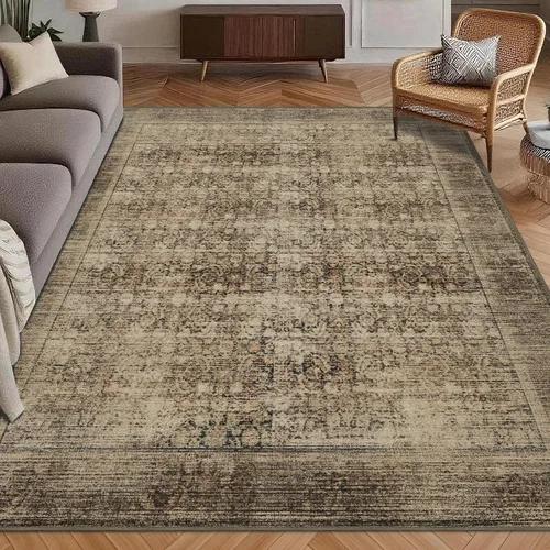 Miniatura 11 de Alfombra de Área Lavable 2'6'' x 8' Alfombra Persa Tradicional Vintage - Alfombra Plegable Desgastada Antideslizante Lavable a Máquina para Sala