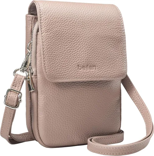 Miniatura 11 de befen Bolsos cruzados pequeños de cuero genuino para mujer, bolsa cruzada para teléfono celular con ranuras para tarjetas de bloqueo RFID