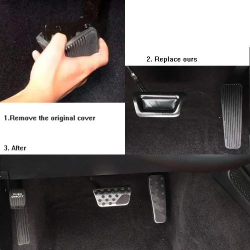 Miniatura 4 de Keptrim kit de acolchonamiento para pedales de acelerador y freno de acero inoxidable para Charger Challenger Chrysler, para Dodge Challenger Rojo