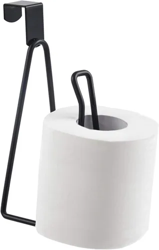 Miniatura 7 de INIUNIK Over The Tank - Soporte de papel higiénico, soporte de rollo de papel higiénico de metal, reserva dispensadora para almacenamiento y Negro