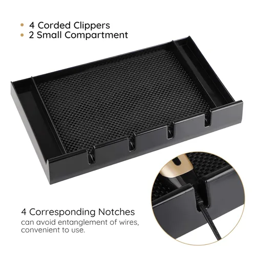 Miniatura 3 de Segbeauty Portaequipajes de peluquería antideslizante para peluquería, bandeja organizadora de plástico con 4 muescas, soporte profesional