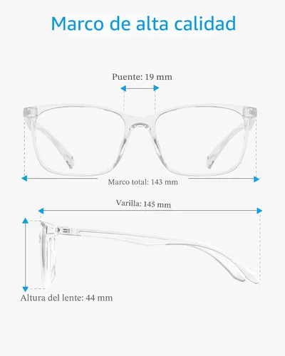 Miniatura 5 de ANRRI Gafas de luz azul para hombres y mujeres, transparentes, bloqueo de luz azul, lentes de computadora antifatiga ocular, marco transparente