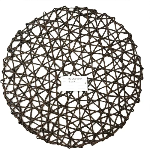 Miniatura 15 de Manteles individuales de tamaño grande de 14.9 pulgadas Tapete creativo redondo trenzado Tapete de estilo bohemio para mesa de cocina, Beige