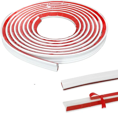 Miniatura 11 de Tira de Calafateo Flexible para Moldura de Pared, 1/2 pulgada x 10 pies, Tira Adhesiva Despegable para Decoración de Esquina de Pared, Techo, Borde