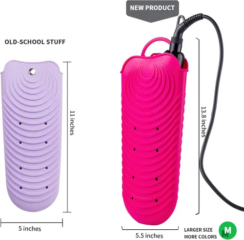 Miniatura 2 de ZAXOP Funda de silicona resistente al calor para plancha plana, rizador, herramientas de pelo caliente (rosa intenso)
