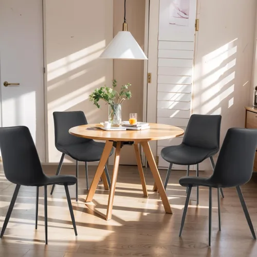 Miniatura 25 de Sillas de Comedor, Sillas de Comedor Modernas de Cuero PU, Sillas de Comedor con Patas de Metal Resistentes, Sillas de Cocina con Asiento Tapizado