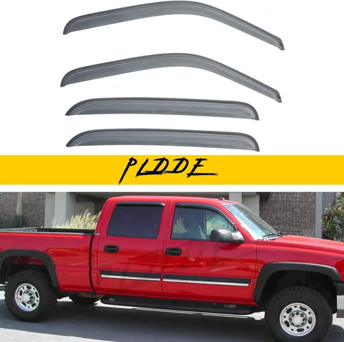 Miniatura 22 de 4 viseras adhesivas para ventana de ventilación de montaje exterior, para humo, sol, lluvia, compatibles con 15-23 F150 Crew Cab (Supercrew Cab)