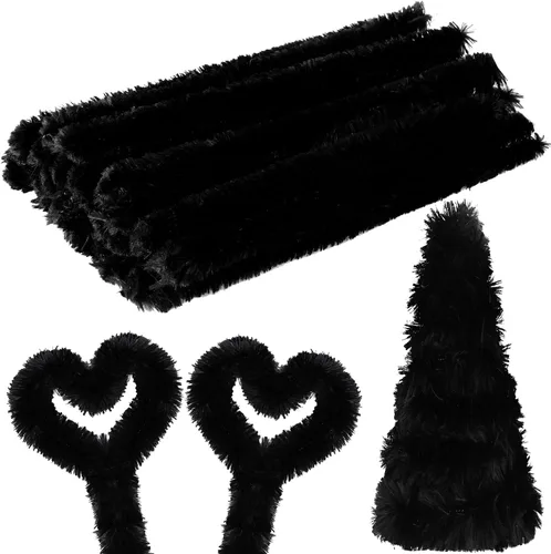 Hotop 30 limpiapipas extra gruesos de 1.181 in de felpilla de 1.181 in, suministros para principiantes, suministros de bricolaje (negro, 12 pulgadas)