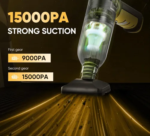Miniatura 2 de Aspirador de coche de mano 3 en 1 de alta potencia 15000PA motor sin escobillas Aspiradora portátil de súper succión con gran resistencia
