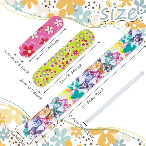 Miniatura 2 de 60 limas de uñas de verano, tablero de esmeril colorido, grano 150/150, mini limas de uñas a granel de doble cara, herramientas profesionales