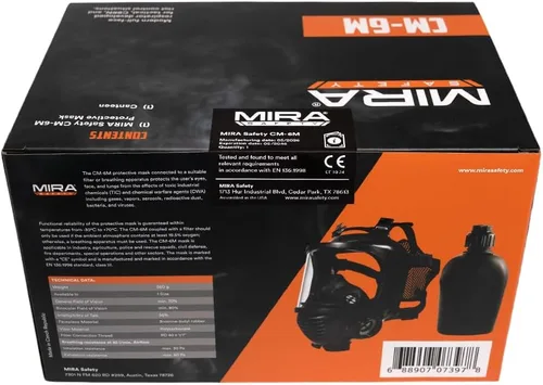 Miniatura 2 de MIRA Safety M Certificada CBRN Máscara de Gas de Rostro Completo Respirador Reutilizable de Grado Profesional (Máscara CM-6M CON Sistema de Beber)