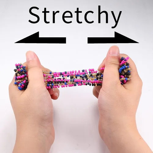 Miniatura 7 de Sailimue 3 cuentas de cintura para mujer, cuentas de vientre de cadena elástica, cuentas de cintura africana para mujer, tallas grandes, joyería