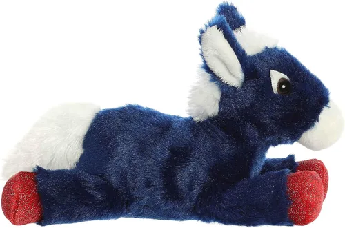 Miniatura 4 de Aurora® Adorable Mini Flopsie™ Animal de peluche de burro valiente, facilidad juguetona, compañeros atemporales, color azul, 8 pulgadas