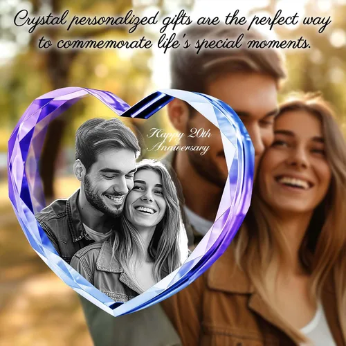 Miniatura 4 de Emoragifou Foto de cristal 3D, regalos personalizados para mujeres, mamá, papá, pareja, ella, regalo personalizado con tu propia foto, imagen