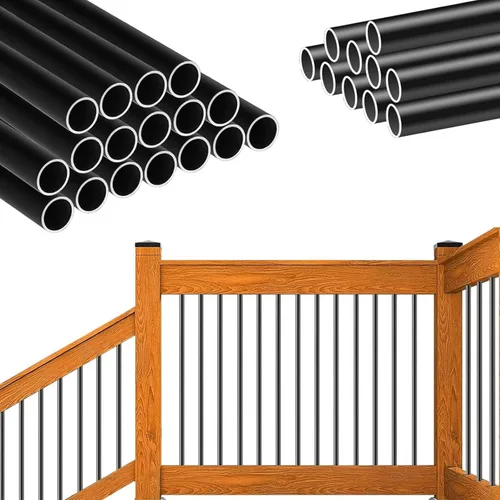 Miniatura 16 de HZIU Paquete de 25 balaustres de cubierta con tapas de extremo y tornillos de 29.5 pulgadas, balaustres rectangulares para escaleras, kit