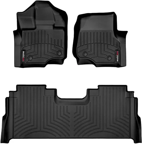 Weathertech Revestimientos de suelo personalizados para Ford F-150 Raptor, F-150, F-150 Lightning, 1ª y 2ª fila (44697-1-6), negro