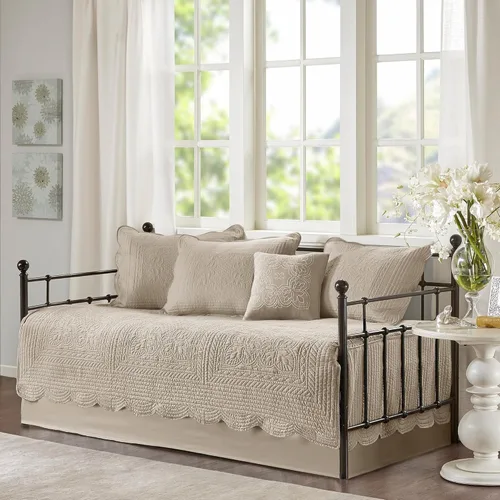 Miniatura 12 de Madison Park - Juego de cubrecama para día - Cobertura de moda con acolchado de damasco y bordes festoneados, ropa de cama de lujo para todas