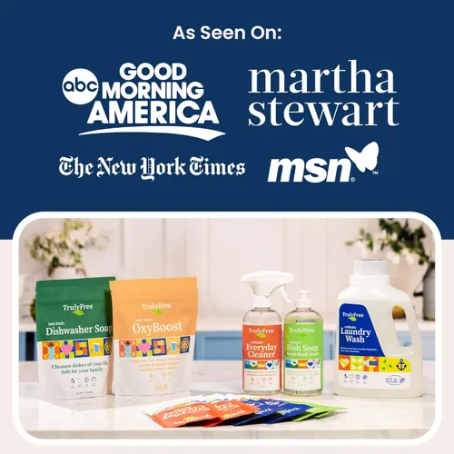 Miniatura 8 de Truly Free Detergente natural para ropa sensible Respetuoso con el medio ambiente, a base de plantas, seguro para ropa de bebé Polvo limpio