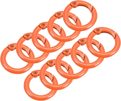 Miniatura 9 de uxcell Anillos redondos de resorte, hebilla de gatillo para bolsos, monederos, llavero Amarillo