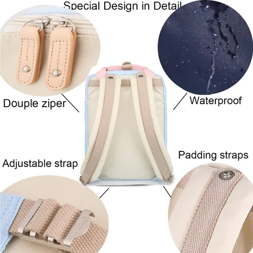 Miniatura 5 de Himawari Mochila escolar impermeable de 14.9 pulgadas / .37.84 cm. Bolsa de Viaje Clásica de Colegio para mujer, portátil de 14 pulgadas / 35.56 cm.