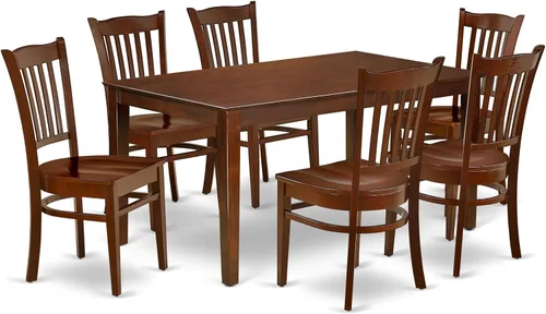 Miniatura 21 de East West Furniture CAGR5-MAH-W - Juego de comedor de 5 piezas para 4 personas, incluye una mesa de comedor rectangular y 4 sillas de comedor, 36 x