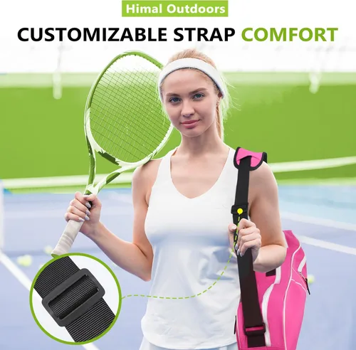 Miniatura 8 de Bolsa de Tenis Himal para 3 Raquetas con Almohadilla Protectora, Bolsa de Raqueta de Tenis para Hombres y Mujeres, Entusiastas del Deporte de Todas