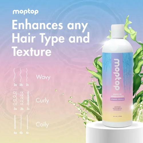 Miniatura 3 de MopTop Acondicionador sin enjuague para cabello natural, fino, grueso, ondulado, rizado y rizado natural, hidratante antiencrespamiento