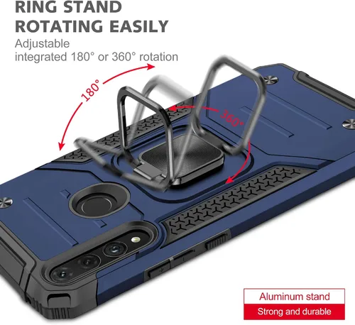 Miniatura 4 de Asuwish Funda compatible con Huawei Y9 Prime 2019 y protector de pantalla de vidrio templado, soporte de anillo celular con soporte para teléfono