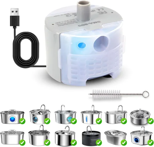 Miniatura 10 de Bomba de fuente de agua para gatos, bomba de repuesto de fuente de agua para mascotas, motor sumergible SMA-800 para repuesto de bomba de fuente