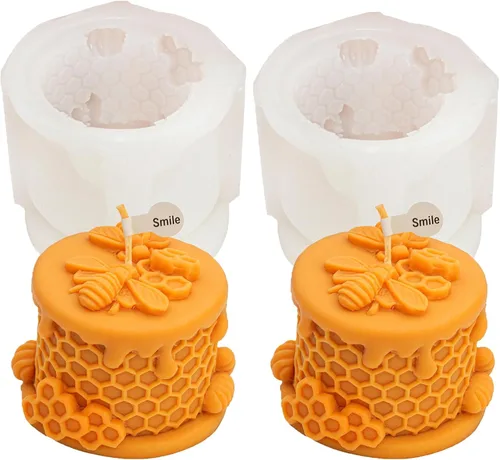 Miniatura 11 de Molde de silicona para vela de abeja en relieve, aroma de nido de abeja, jabón, yeso, herramientas de resina, colmena 3D, perfumada, manualidades