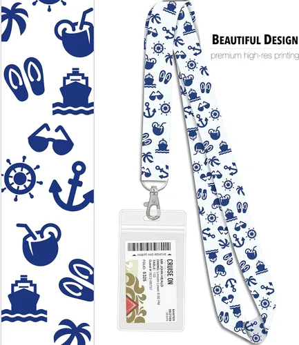 Miniatura 5 de Cruise On Cordones para tarjetas de crucero (paquete de 2) en 2026 y 2027, cordón de crucero con soporte para identificación, tarjeta de Blanco