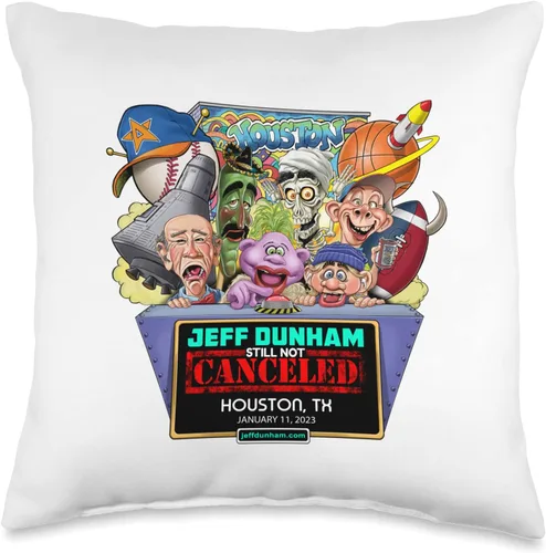 JEFF DUNHAM Houston, TX (2023) - Almohada de 16 x 16 pulgadas, multicolor