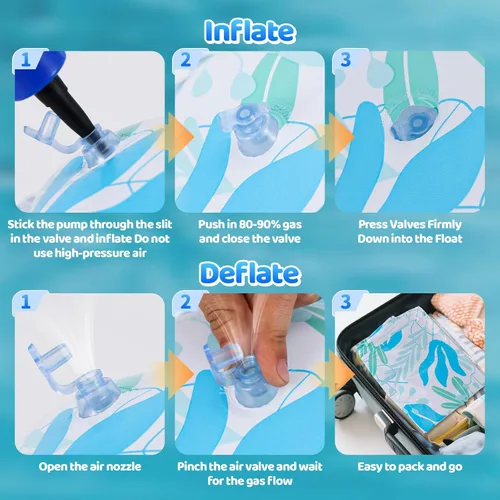 Miniatura 6 de Flotadores de piscina inflables para adultos, paquete de 2 hamacas flotantes multiusos para piscina, material de PVC resistente, flotadores de agua