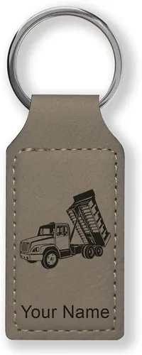 Miniatura 21 de LaserGram Llavero rectangular, camión volquete, grabado personalizado incluido