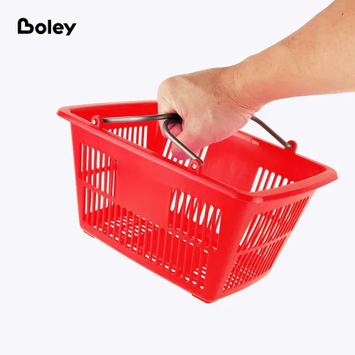 Miniatura 2 de Boley Cestas de aula, paquete de 20 contenedores apilables de plástico coloridos de 10 x 6 pulgadas con asas, ideales para la escuela, guardería
