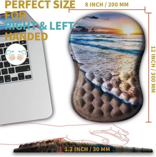 Miniatura 4 de Hokafenle Alfombrilla ergonómica para ratón con soporte para muñeca con diseño de masaje, reposamuñecas para aliviar el dolor, con espuma