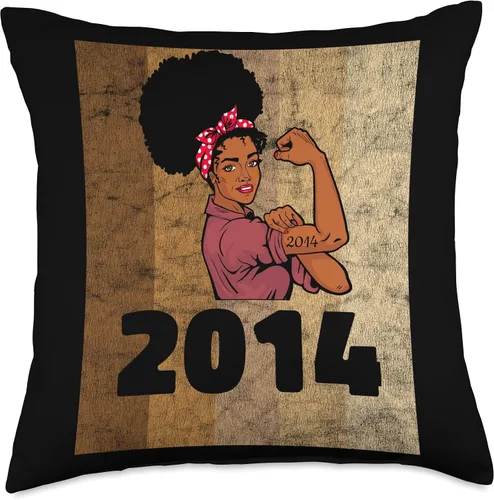 Miniatura 4 de Vintage 2014 Limited Edition 9th Birthday Afro Girls Women Throw Pillow