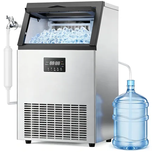 Miniatura 9 de Mojgar Máquina comercial para hacer hielo, 100 libras/24 horas con almacenamiento de hielo de 33 libras, máquina de hielo debajo de la encimera