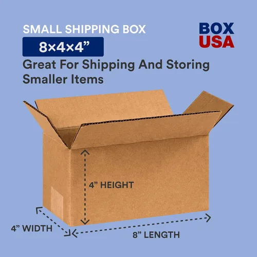 Miniatura 2 de BOX USA Cajas de envío de 8 pulgadas de largo x 4 pulgadas de ancho x 4 pulgadas de alto, paquete de 25 cajas de cartón corrugado largas
