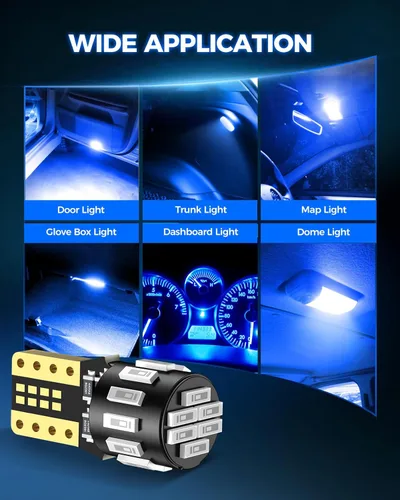 Miniatura 2 de Marsauto - Bombillas LED 194 azul para luz interior, mapa, 168 2825 W5W T10, para repuesto, superbrillantes, para auto, luz de cortesía, tablero