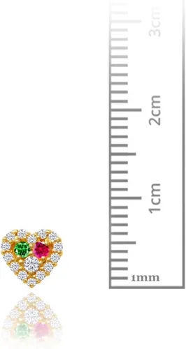 Miniatura 3 de 14kt oro macizo Kids Corazón Stud Screwback arete