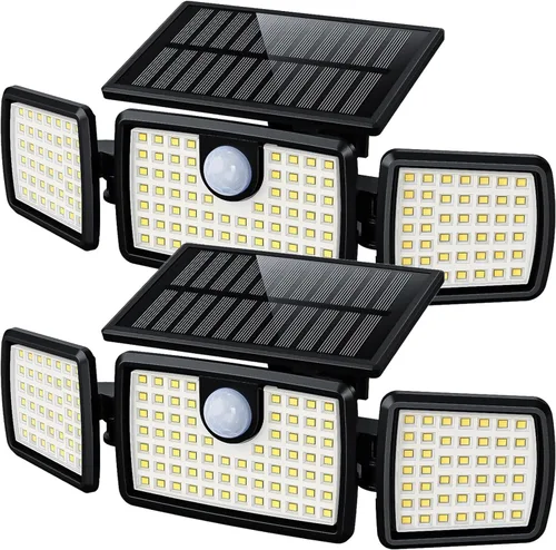 Miniatura 12 de MIHANI Luces Solares para Exteriores, Luces Solares con Sensor de Movimiento para Cubierta al Aire Libre con Alta Brillo, Panel Solar Integrado